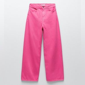 Zara Hot Pink High Rise Jeans